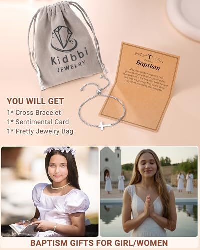 Cross Bracelet Baptism Confirmation Gifts for Girls Women - style: Baptism