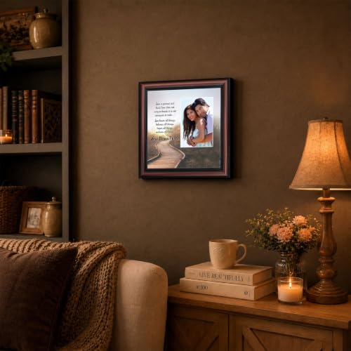 Love is Patient Love is Kind Bible Verse Wall Art, 1 Corinthians 13, Framed - color: Walnut