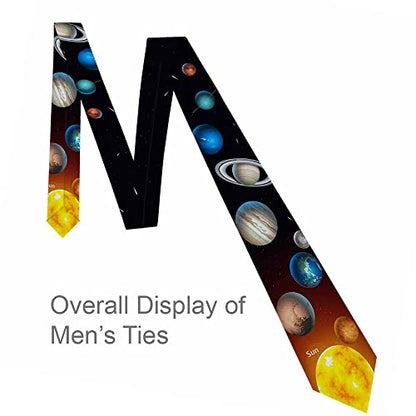 Love Red Heart Men's Tie Romantic Valentines Day Men's Necktie Ties for Mens Daily Wedding Party Business - color: Solar System