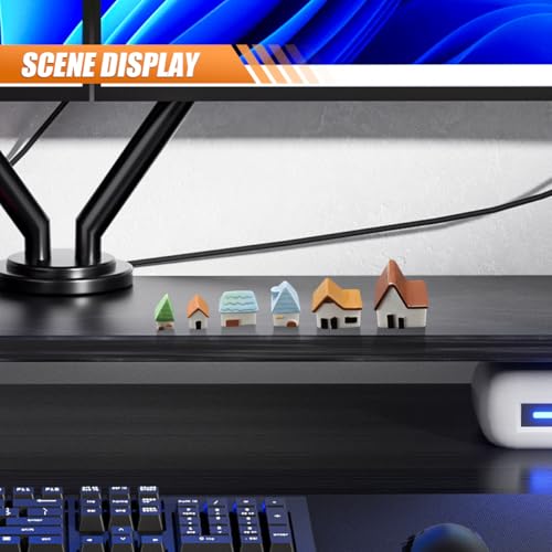 Craedli 6PCS Mini Resin House Car Dashboard Decorations, Village Ornaments - size: 6PCS