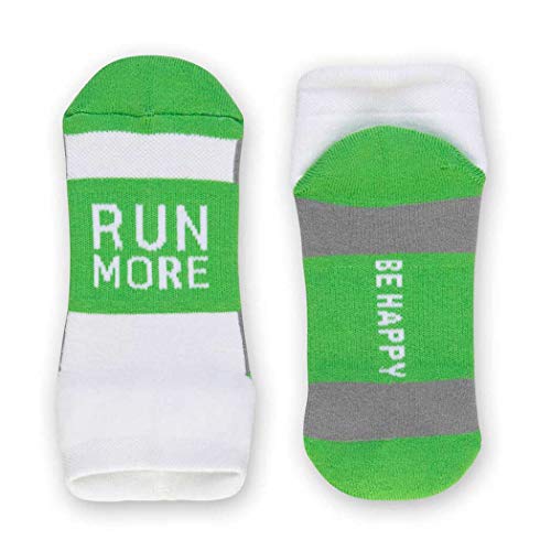 Gone For a Run Motivational Ankle Running Socks - Affirmation Runners Gifts - color: Run More (Lime)