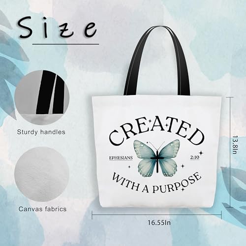 Christian Canvas Tote Bags - color: Created With a Purpose