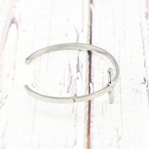 Memgift 𝐂𝐫𝐨𝐬𝐬 𝐁𝐫𝐚𝐜𝐞𝐥𝐞𝐭 Religious Cuff Bangle 𝐁𝐢𝐛𝐥𝐞 𝐕𝐞𝐫𝐬𝐞 Christian Gifts Jewelry for 𝐖𝐨𝐦𝐞𝐧 - style: Silver blank cross cuff