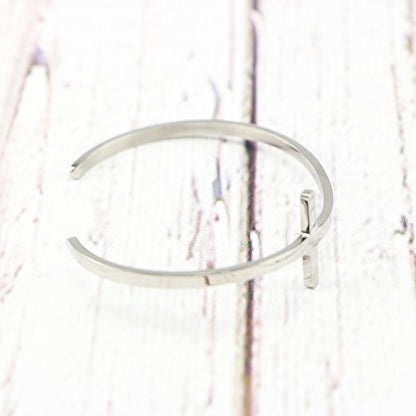 Memgift 𝐂𝐫𝐨𝐬𝐬 𝐁𝐫𝐚𝐜𝐞𝐥𝐞𝐭 Religious Cuff Bangle 𝐁𝐢𝐛𝐥𝐞 𝐕𝐞𝐫𝐬𝐞 Christian Gifts Jewelry for 𝐖𝐨𝐦𝐞𝐧 - style: Silver blank cross cuff
