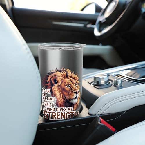 I Can Do All Things Through Christ Who Gives Me Strength Stainless Steel Insulated Tumbler - color: Brushed Steel