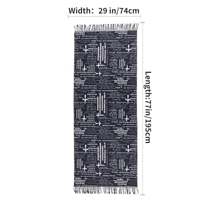 Prayer Shawl Christian Wrap Scarf For Women Prayer Scarves for Christian Scarf Gift - color: Black