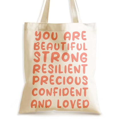 Aesthetics Canvas Tote Bag - Art Design Gift for Women, Reusable Purse Tote Bag with Inner Zip Pocket - style: You Are