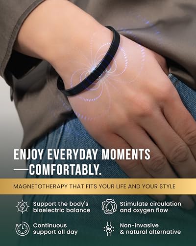 MagnetRX® Magnetic Cuff Bracelets for Men & Women (Black, Small) - color: Black, size: Small (Pack of 1)