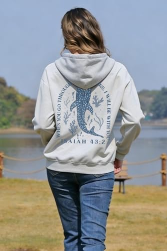 Christian Hoodie for women Whale Shark Beach Ocean Seaside Hoodies - color: Black, size: Small
