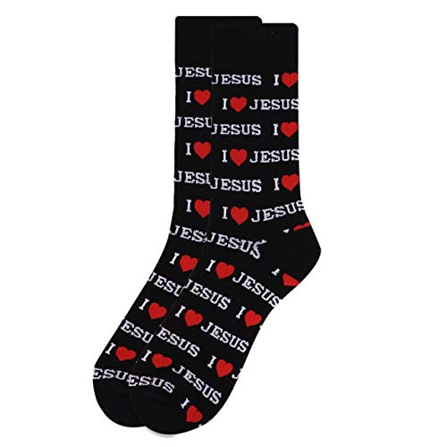 Men's Black Faith Base Inspirational Dress Crew Socks