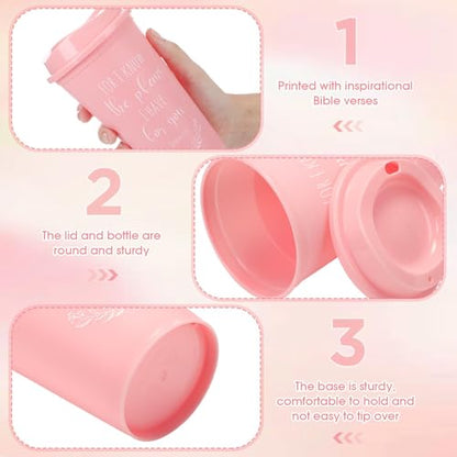 Skylety 48 Pack Christian Gift 16oz Bible Verse Travel Cups, Pink - color: Pink