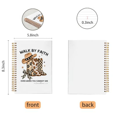 VNWEK Coquette Western Christian Spiral Notebook Journal 5.5x8.3 Inch - color: Western Christian