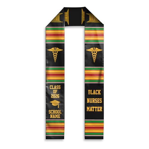 MDPrints Global Kente Graduation Sash 2026, Black Girl Magic Graduation Sash 2026, Class of 2026 Graduation Gift - color: Kente Dk05
