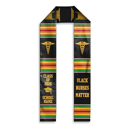 MDPrints Global Kente Graduation Sash 2026, Black Girl Magic Graduation Sash 2026, Class of 2026 Graduation Gift - color: Kente Dk05
