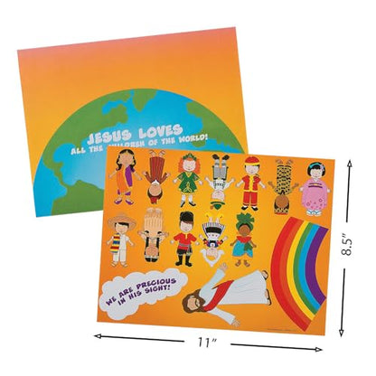 Fun Express Jesus & The Children Magnet Craft Kit – DIY Christian Craft Kids – Perfect Sunday School Church Events Religious Education & Home Activities – Engaging & Easy-to-Make Magnets – 12 Pieces