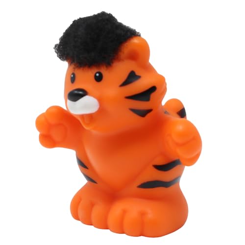 Fisher-Price Replacement Part for Collectible Little People Noah's Ark, Zoo or Circus Playset K0725 - Replacement Orange and Black Stripe Tiger Figure with Touch and Feel Black Fur on Head