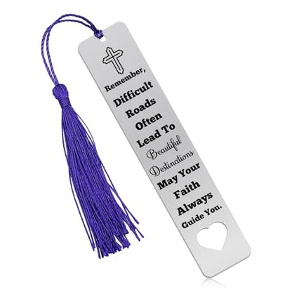 First Communion Gifts for Girls Boys Christian Stainless Steel Bookmark Inspirational Bible Verse Bookmark Book Lover Gift Religious Confirmation Gift Graduation Birthday Reading Accessories for Women - color: Faith Metal Bookmark 03