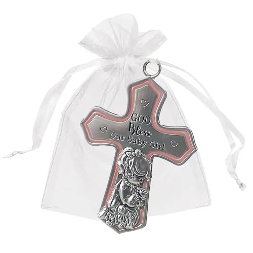 elskandi Crib Cross God Bless This Baby Girl Wall Art for Nursery