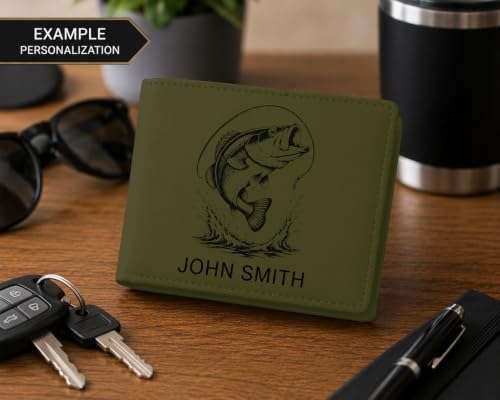 LaserGram Personalized Wallet, Christian Cross (Camo Green) - color: Camo Green