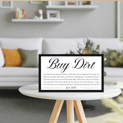 Buy Dirt Sign Wood Box,Funny Home Wood Block Sign for Home Bedroom Office Wall Shelf Tabletop Desk Decor - style: Buy Dirt