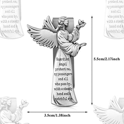8 Pieces Guardian Angel Religious Sun Visor Clips for Car Protect My Passengers Zinc Medal Bless Travel Safely Visor Clip Present for Women, Men, Mother, Father, Parent, Family, Friend, Driver