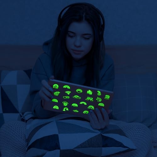 55 Pcs Glow in The Dark Neon Rainbow Unicorn Stickers - color: Luminescent-466kscp