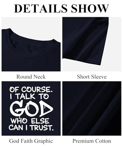 KESIHAN Christian Shirts for Men Jesus Fear God Faith Graphic Tee - color: Navy-3, size: XX-Large