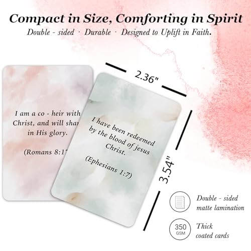 60 Prayer Cards for Daily Devotion, Bible Verse Scripture Cards, Biblical Affirmation Cards, Christian Encouragement Gift, Faith Based Inspiration for Women Teens and Adults
