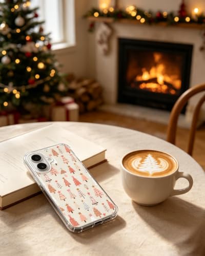 Pink Christmas Trees Phone Case Compatible with iPhone 17, Cute Winter Christmas Phone Cover for iPhone 17 - color: Christmas Trees