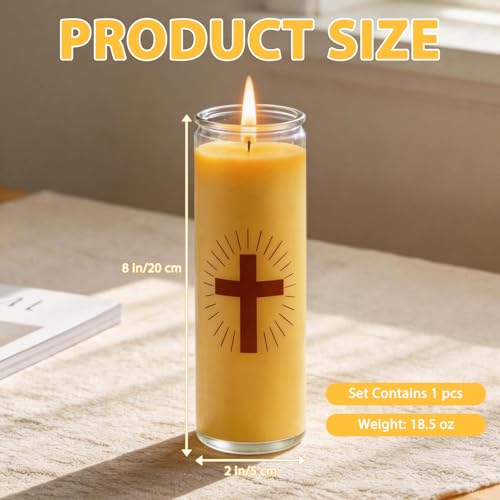 1 Pack Beeswax Prayer Candles, Devotional Candles in Glass - size: 1