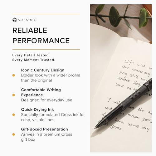 Cross Century II Midnight Black Rollerball Pen, Medium Point, Black Ink - color: Black