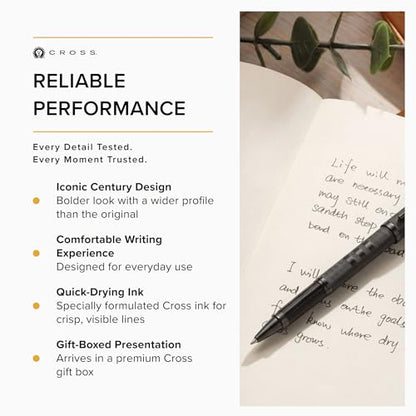 Cross Century II Midnight Black Rollerball Pen, Medium Point, Black Ink - color: Black