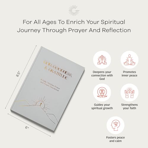 Christian Devotional Journal - God, Goodness & Gratitude - 2027 Faith-Based Gratitude and Prayer Journal for Daily Prayers, Bible Study, and Spiritual Growth - White Leather Hardcover - color: White