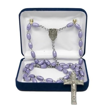 Novel Box Blue Communion Keepsake Rosary Box 3.25x2.5x1 Inches - color: Blue