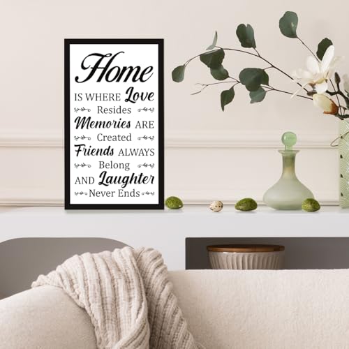 Home is Where Love Sign Wooden Box Desk Decor,Rustic Farmhouse Family Wood Block Sign for Home Living Room Shelf Tabletop Decor 10'' x 6'' - style: Home is Where Love