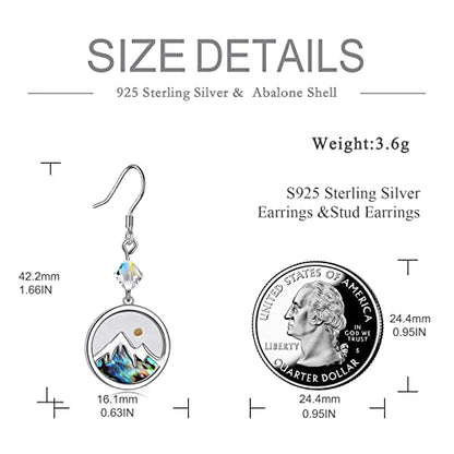 AOBOCO Mustard Seed Earrings for Women Sterling Silver Mountain Cross Earrings Dangle Christian Religion Jewelry Mothers Day Birthday for Mom Wife Friends - style: Round Crystal Earring