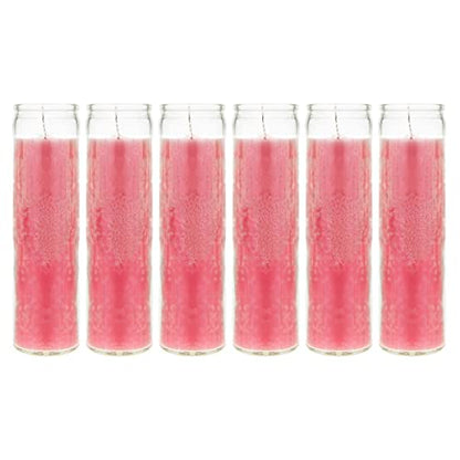 Mega Candles Unscented Devotional Vigil Prayer Wax Candle 6 Count 2" x 8" - color: Pink, size: 6 Pieces