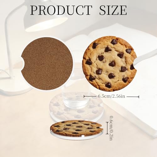 Ceramic Car Cup Coasters 2PCS - Cookies - color: Cookies
