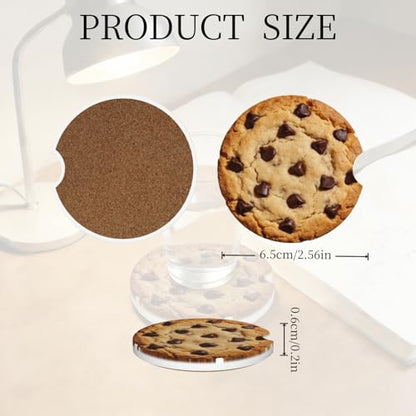 Ceramic Car Cup Coasters 2PCS - Cookies - color: Cookies