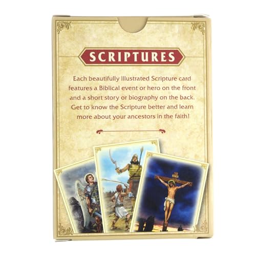Needzo Scripture Devotional Card Set, Learn The Bible Flashcard Deck, Great Sunday School Learning Tool, 2.5 x 3.5 Inches, 52 Cards Included