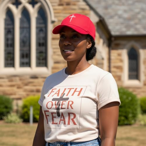 Three Nails Cross Christian Hats, Embroidered Baseball Caps for Adults - color: Hot Pink