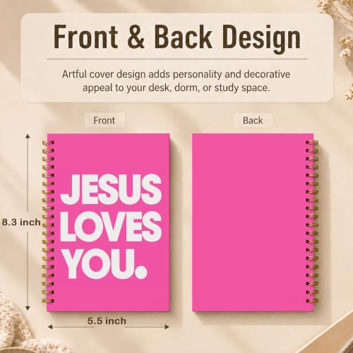 Hot Pink Christian Spiral Notebook 5.5x8.3 Inch - color: pattern-18