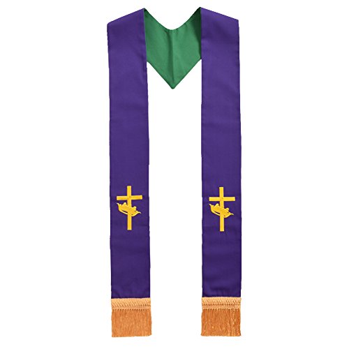 BLESSUME Clergy Reversible Stole with Embroidery