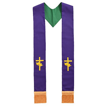 BLESSUME Clergy Reversible Stole with Embroidery