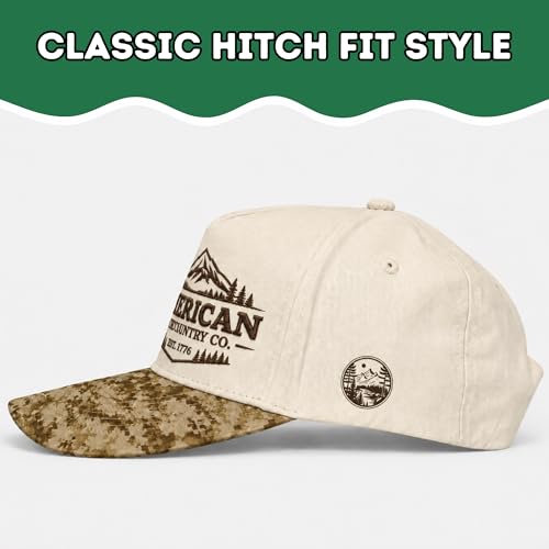 Trucker Hats for Men – Snapback Embroidered Design, Adjustable Fit – Funny Golf Hats, Fishing & Casual Wear - color: American Backcountry
