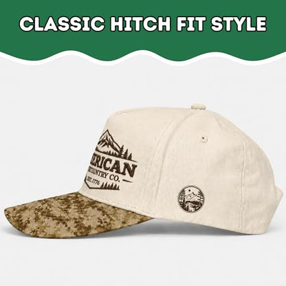 Trucker Hats for Men – Snapback Embroidered Design, Adjustable Fit – Funny Golf Hats, Fishing & Casual Wear - color: American Backcountry