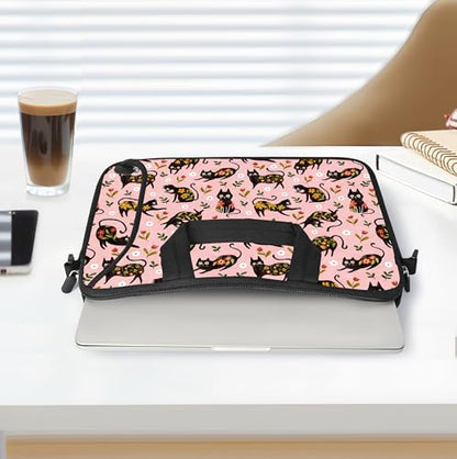 RICHEN Messenger Bag Carrying Case Sleeve with Handle Accessory Pocket Fits Laptops/Notebook/ebooks/Kids tablet/ipad (11-13.3 inch, Flowers Cats) - color: Flowers Cats, size: 11-13.3 inch