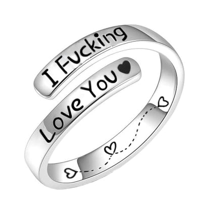Faith Over Fear Cross Inspirational Rings for Women Daughter, Christian Blessed Hope Love Encouragement Rings Adjustable Open Tiny Purity Wrap Thumb Cross Ring Jewelry Graduation Cocktail Party - color: Heart Fcking Love You
