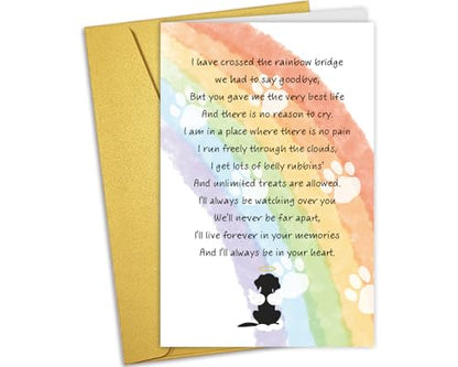 Nchigedy Loss of Dog Sympathy Card for Dog Lover, Pet Sympathy Card for Dogs, Pet Memorial Gift, Pets Bereavement Cards - color: #10