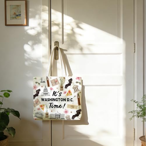 Tote Bag For Women Man, Reusable Work Shopping Grocery Shoulder Bags - style: Washington D.c
